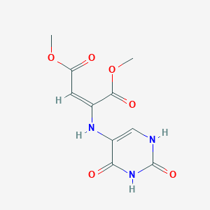 molecular formula C10H11N3O6 B7942244 Dimethyl 2-((2,4-dioxo-1,2,3,4-tetrahydropyrimidin-5-yl)amino)fumarate 