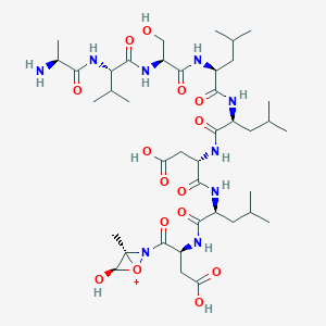 molecular formula C40H68N9O15+ B079430 (3S)-3-[[(2S)-2-[[(2S)-2-[[(2S)-2-[[(2S)-2-[[(2S)-2-Aminopropanoyl]amino]-3-methylbutanoyl]amino]-3-hydroxypropanoyl]amino]-4-methylpentanoyl]amino]-4-methylpentanoyl]amino]-4-[[(2S)-1-[[(2S)-3-carboxy-1-[(3S,4R)-4-hydroxy-3-methyl-1-oxonia-2-azabicyclo[1.1.0]butan-2-yl]-1-oxopropan-2-yl]amino]-4-methyl-1-oxopentan-2-yl]amino]-4-oxobutanoic acid CAS No. 12769-07-2
