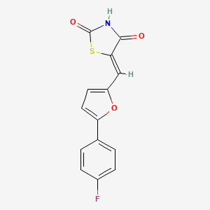 molecular formula C14H8FNO3S B7943238 (5Z)-5-[[5-(4-fluorophenyl)furan-2-yl]methylidene]-1,3-thiazolidine-2,4-dione 