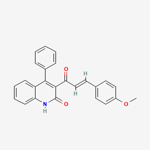 molecular formula C25H19NO3 B7943282 3-[(E)-3-(4-methoxyphenyl)prop-2-enoyl]-4-phenyl-1H-quinolin-2-one 