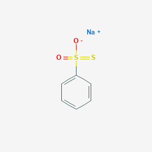 molecular formula C6H5NaO2S2 B7943549 sodium;oxido-oxo-phenyl-sulfanylidene-λ6-sulfane 