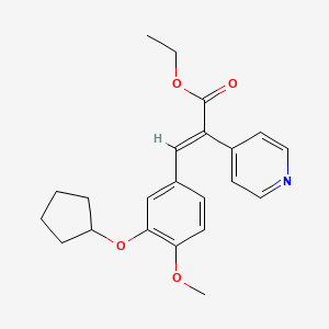 ethyl (E)-3-(3-cyclopentyloxy-4-methoxyphenyl)-2-pyridin-4-ylprop-2-enoate