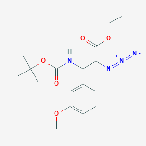 molecular formula C17H24N4O5 B7943689 Ethyl 2-azido-3-(3-methoxyphenyl)-3-[(2-methylpropan-2-yl)oxycarbonylamino]propanoate 