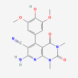 7-Amino-5-(4-hydroxy-3,5-dimethoxyphenyl)-1,3-dimethyl-2,4-dioxopyrido[2,3-d]pyrimidine-6-carbonitrile