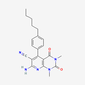 7-Amino-1,3-dimethyl-2,4-dioxo-5-(4-pentylphenyl)pyrido[2,3-d]pyrimidine-6-carbonitrile