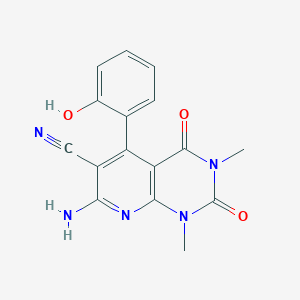 7-Amino-5-(2-hydroxyphenyl)-1,3-dimethyl-2,4-dioxopyrido[2,3-d]pyrimidine-6-carbonitrile