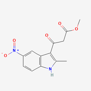 molecular formula C13H12N2O5 B7944258 methyl 3-(2-methyl-5-nitro-1H-indol-3-yl)-3-oxopropanoate 