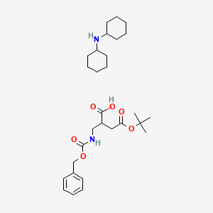 molecular formula C29H46N2O6 B7944281 N-cyclohexylcyclohexanamine;4-[(2-methylpropan-2-yl)oxy]-4-oxo-2-(phenylmethoxycarbonylaminomethyl)butanoic acid 
