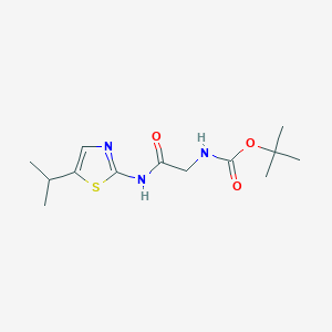 molecular formula C13H21N3O3S B7944432 tert-butyl N-[2-oxo-2-[(5-propan-2-yl-1,3-thiazol-2-yl)amino]ethyl]carbamate 