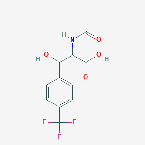 molecular formula C12H12F3NO4 B7944555 2-Acetamido-3-hydroxy-3-[4-(trifluoromethyl)phenyl]propanoic acid 
