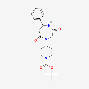 molecular formula C21H29N3O4 B7944560 Tert-butyl 4-(3,7-dioxo-5-phenyl-1,4-diazepan-1-yl)piperidine-1-carboxylate 