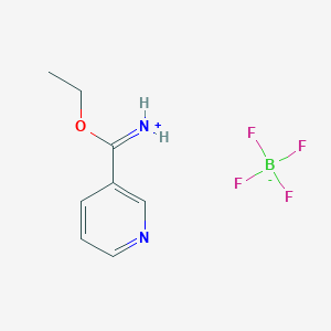 molecular formula C8H11BF4N2O B7944655 [Ethoxy(pyridin-3-yl)methylidene]azanium;tetrafluoroborate 