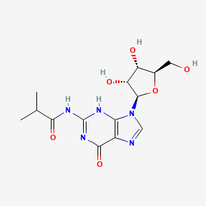 molecular formula C14H19N5O6 B7945060 N-[9-[(2R,3R,4S,5R)-3,4-dihydroxy-5-(hydroxymethyl)oxolan-2-yl]-6-oxo-3H-purin-2-yl]-2-methylpropanamide 