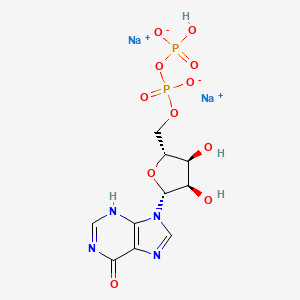 molecular formula C10H12N4Na2O11P2 B7945139 disodium;[[(2R,3S,4R,5R)-3,4-dihydroxy-5-(6-oxo-3H-purin-9-yl)oxolan-2-yl]methoxy-oxidophosphoryl] hydrogen phosphate 