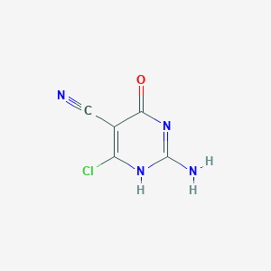 molecular formula C5H3ClN4O B7945329 2-amino-6-chloro-4-oxo-1H-pyrimidine-5-carbonitrile 