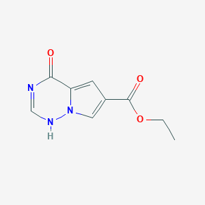 molecular formula C9H9N3O3 B7945354 ethyl 4-oxo-1H-pyrrolo[2,1-f][1,2,4]triazine-6-carboxylate 