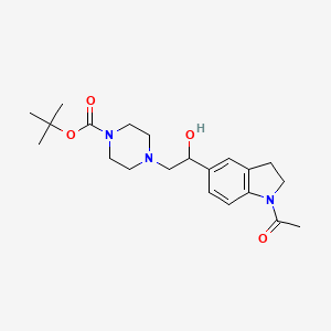 molecular formula C21H31N3O4 B7945624 Tert-butyl 4-[2-(1-acetyl-2,3-dihydroindol-5-yl)-2-hydroxyethyl]piperazine-1-carboxylate 
