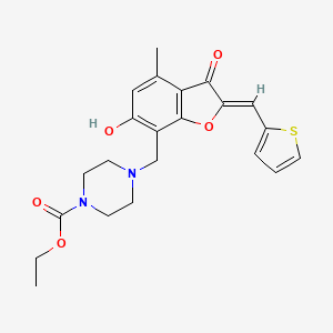 molecular formula C22H24N2O5S B7945676 ethyl 4-[[(2Z)-6-hydroxy-4-methyl-3-oxo-2-(thiophen-2-ylmethylidene)-1-benzofuran-7-yl]methyl]piperazine-1-carboxylate 
