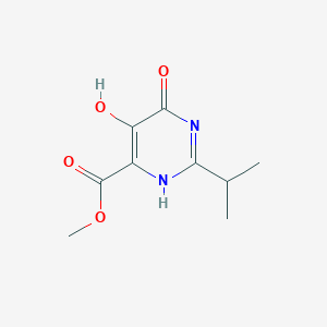 molecular formula C9H12N2O4 B7945821 methyl 5-hydroxy-4-oxo-2-propan-2-yl-1H-pyrimidine-6-carboxylate 