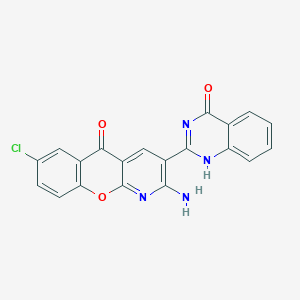 molecular formula C20H11ClN4O3 B7945955 2-amino-7-chloro-3-(4-oxo-1H-quinazolin-2-yl)chromeno[2,3-b]pyridin-5-one 
