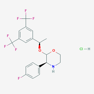 (3S)-2-[(1R)-1-[3,5-bis(trifluoromethyl)phenyl]ethoxy]-3-(4-fluorophenyl)morpholine hydrochloride