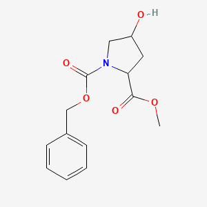 molecular formula C14H17NO5 B7946289 1-Benzyl 2-methyl 4-hydroxypyrrolidine-1,2-dicarboxylate 