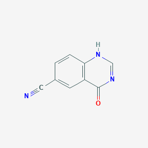 molecular formula C9H5N3O B7946362 4-oxo-1H-quinazoline-6-carbonitrile 
