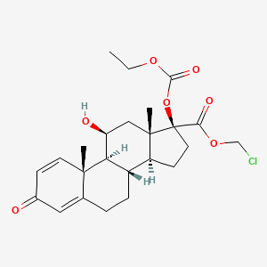 molecular formula C24H31ClO7 B7946451 chloromethyl (8S,9S,10R,11S,13S,14S,17S)-17-((ethoxycarbonyl)oxy)-11-hydroxy-10,13-dimethyl-3-oxo-6,7,8,9,10,11,12,13,14,15,16,17-dodecahydro-3H-cyclopenta[a]phenanthrene-17-carboxylate 