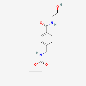 molecular formula C15H22N2O4 B7946544 Tert-butyl 4-(2-hydroxyethylcarbamoyl)benzylcarbamate 