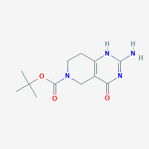 molecular formula C12H18N4O3 B7946743 tert-butyl 2-amino-4-oxo-1,5,7,8-tetrahydropyrido[4,3-d]pyrimidine-6-carboxylate 
