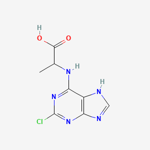 molecular formula C8H8ClN5O2 B7947282 N-(2-chloro-9H-purin-6-yl)alanine 