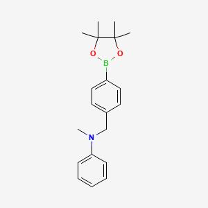molecular formula C20H26BNO2 B7947293 N-Methyl-N-(4-(4,4,5,5-tetramethyl-1,3,2-dioxaborolan-2-yl)benzyl)aniline 