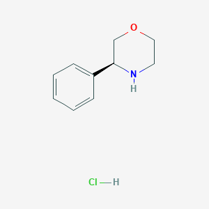 molecular formula C10H14ClNO B7948326 (3S)-3-PHENYL-MORPHOLINE HCL 