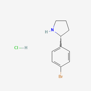 molecular formula C10H13BrClN B7948335 (R)-2-(4-Bromophenyl)pyrrolidine hydrochloride 