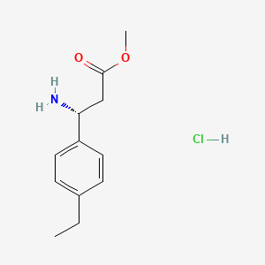 molecular formula C12H18ClNO2 B7948410 Methyl (R)-3-amino-3-(4-ethylphenyl)propanoate hydrochloride 