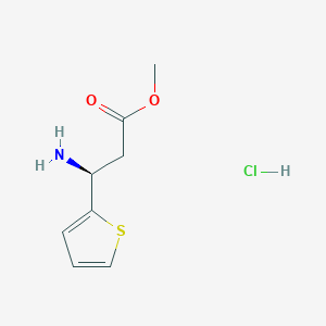 molecular formula C8H12ClNO2S B7948465 Methyl (S)-3-amino-3-(thiophen-2-yl)propanoate hydrochloride 