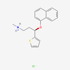molecular formula C18H20ClNOS B7948645 methyl-[(3R)-3-naphthalen-1-yloxy-3-thiophen-2-ylpropyl]azanium;chloride 