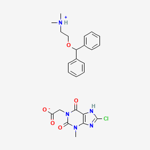 molecular formula C25H28ClN5O5 B7948771 N-(2-Diphenylmethoxyethyl)-N,N-dimethylammonium 8-chlorotheophyllinate 