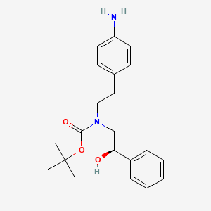 molecular formula C21H28N2O3 B7948933 tert-butyl (R)-N-[2-(4-aminophenyl)ethyl]-N-(2-hydroxy-2-phenylethyl)carbamate 