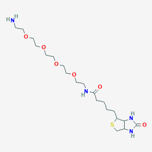 molecular formula C20H38N4O6S B7949574 N-[2-[2-[2-[2-(2-aminoethoxy)ethoxy]ethoxy]ethoxy]ethyl]-5-(2-oxo-1,3,3a,4,6,6a-hexahydrothieno[3,4-d]imidazol-4-yl)pentanamide 