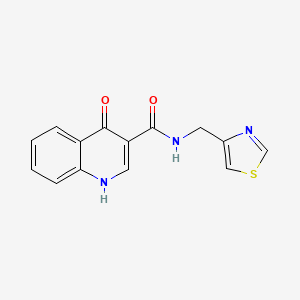 molecular formula C14H11N3O2S B7950103 4-oxo-N-[(1,3-thiazol-4-yl)methyl]-1,4-dihydroquinoline-3-carboxamide 