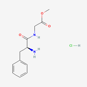 molecular formula C12H17ClN2O3 B7950353 methyl 2-[(2S)-2-amino-3-phenylpropanamido]acetate hydrochloride CAS No. 7625-59-4