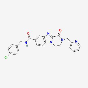 molecular formula C24H20ClN5O2 B7950707 N-(4-Chlorobenzyl)-1-oxo-2-(pyridin-2-ylmethyl)-1,2,3,4-tetrahydrobenzo[4,5]imidazo[1,2-a]pyrazine-8-carboxamide 