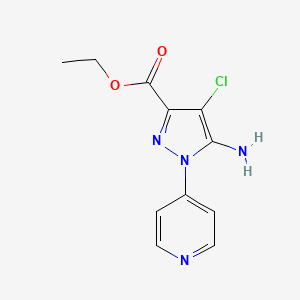 molecular formula C11H11ClN4O2 B7950925 Ethyl 5-amino-4-chloro-1-(4-pyridyl)pyrazole-3-carboxylate 