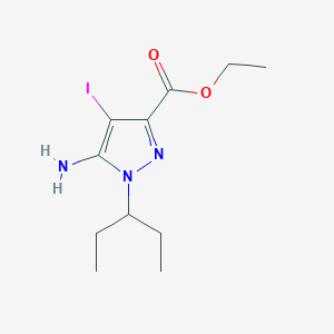 molecular formula C11H18IN3O2 B7951028 Ethyl 5-amino-1-(1-ethylpropyl)-4-iodo-pyrazole-3-carboxylate 