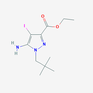 molecular formula C11H18IN3O2 B7951045 Ethyl 5-amino-1-(2,2-dimethylpropyl)-4-iodopyrazole-3-carboxylate 