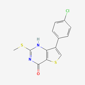 molecular formula C13H9ClN2OS2 B7951235 7-(4-chlorophenyl)-2-methylsulfanyl-1H-thieno[3,2-d]pyrimidin-4-one 