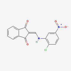 molecular formula C16H9ClN2O4 B7951299 2-[(2-chloro-5-nitroanilino)methylidene]indene-1,3-dione 