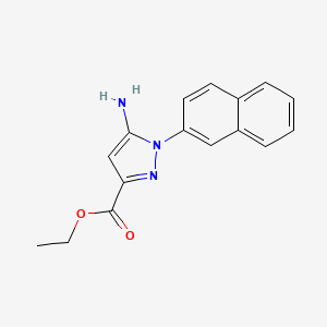 molecular formula C16H15N3O2 B7951522 Ethyl 5-amino-1-(2-naphthyl)pyrazole-3-carboxylate 