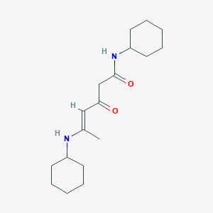 molecular formula C18H30N2O2 B7951785 (E)-N-cyclohexyl-5-(cyclohexylamino)-3-oxohex-4-enamide 